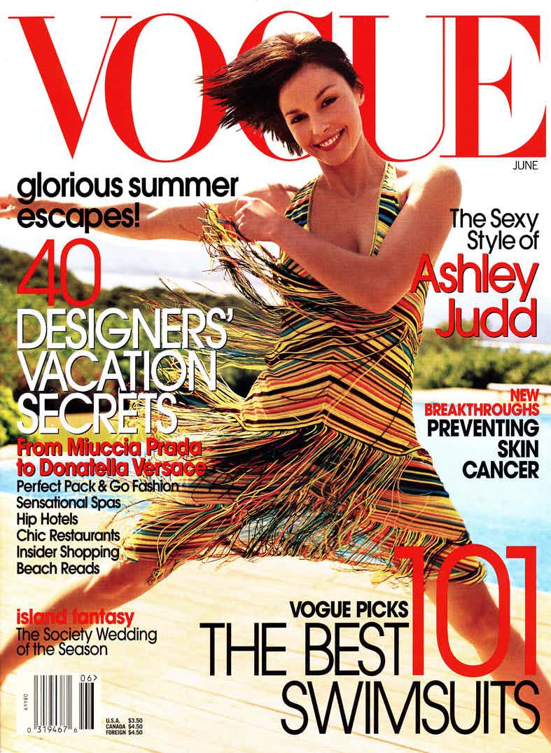 VOGUE USA - 2002
Photographer: Mario Testino
Model: Ashley Judd
Stylist: Tonne Goodman
Location: Sardinia - Italy