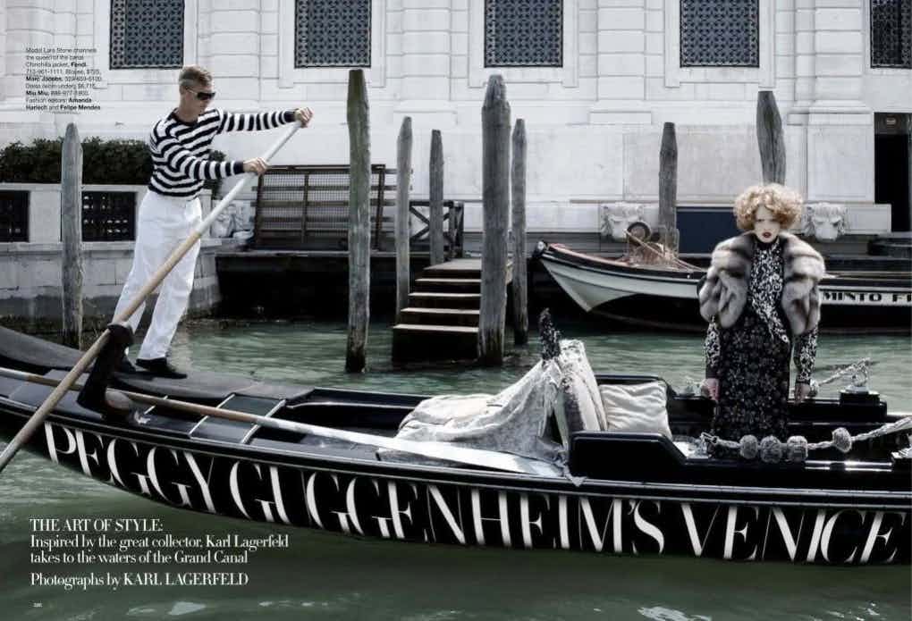 HARPER'S BAZAAR - 2009
Photographer: Karl Lagerfeld
Model: Lara Stone
Stylist: Amanda Harlech
Location: Venice - Italy