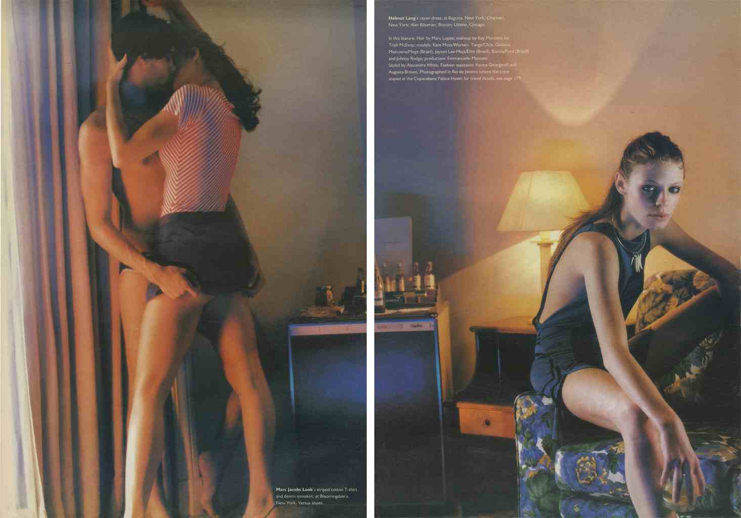 W MAGAZINE - 1997
Photographer: Mario Testino
Model: Kate Moss - Tanga Moreau
Stylist: Alex White
Location: Rio De Janeiro - Brazil